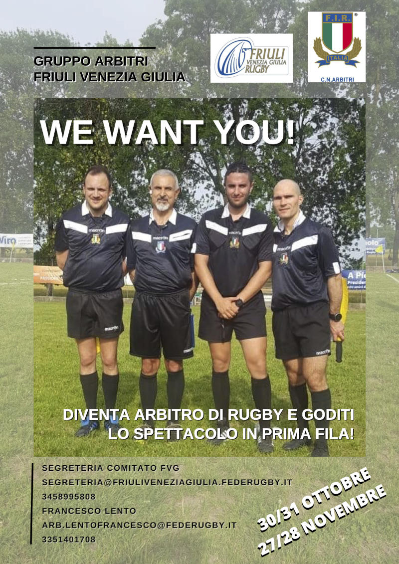 Locandina corso arbitri WE WANT YOU